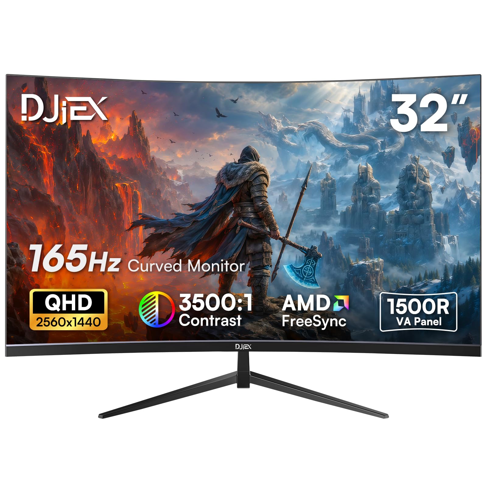 DJiEX 32 Inch Curved Gaming Monitor