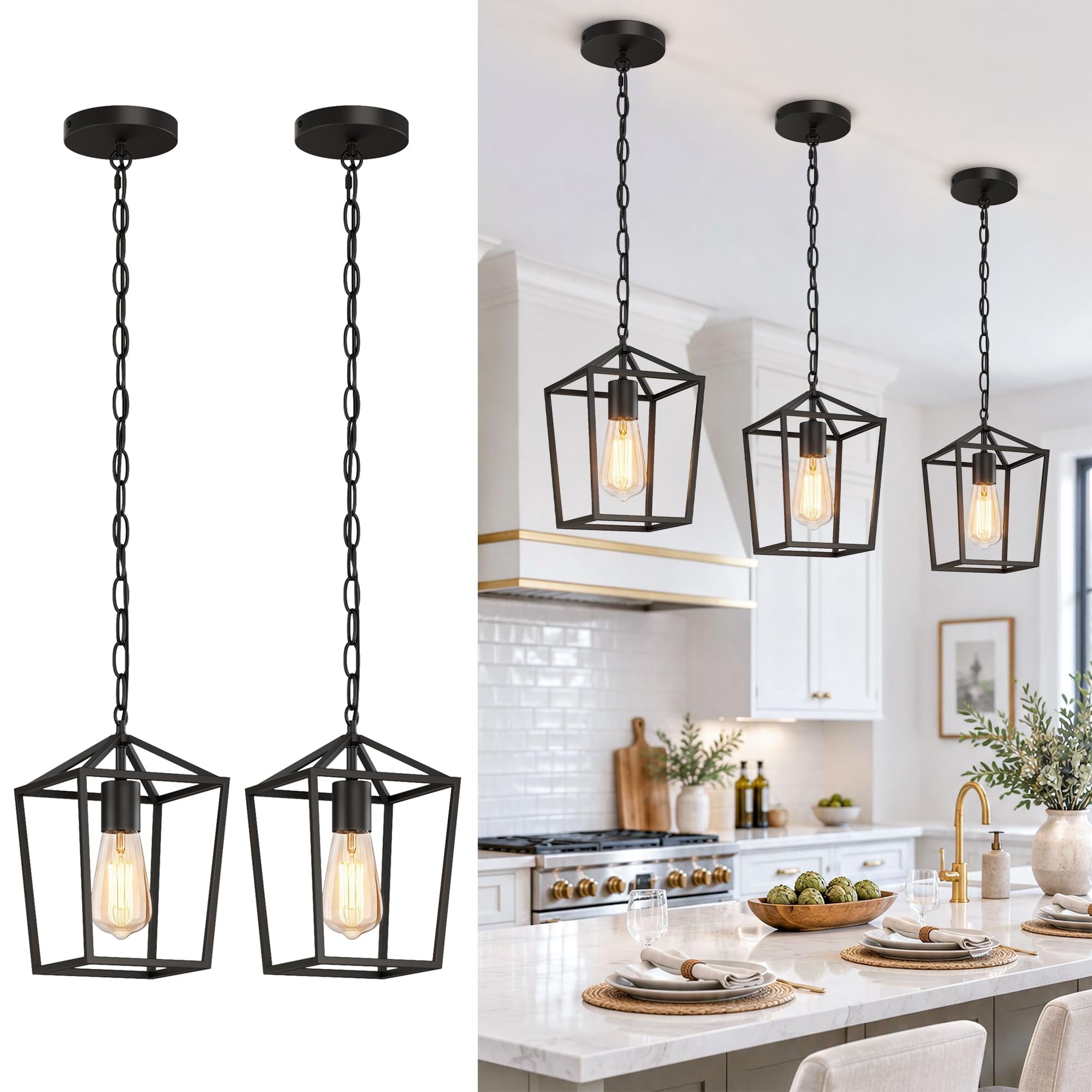 Phaosio Gold Pendant Light - Kitchen Island Lighting -10