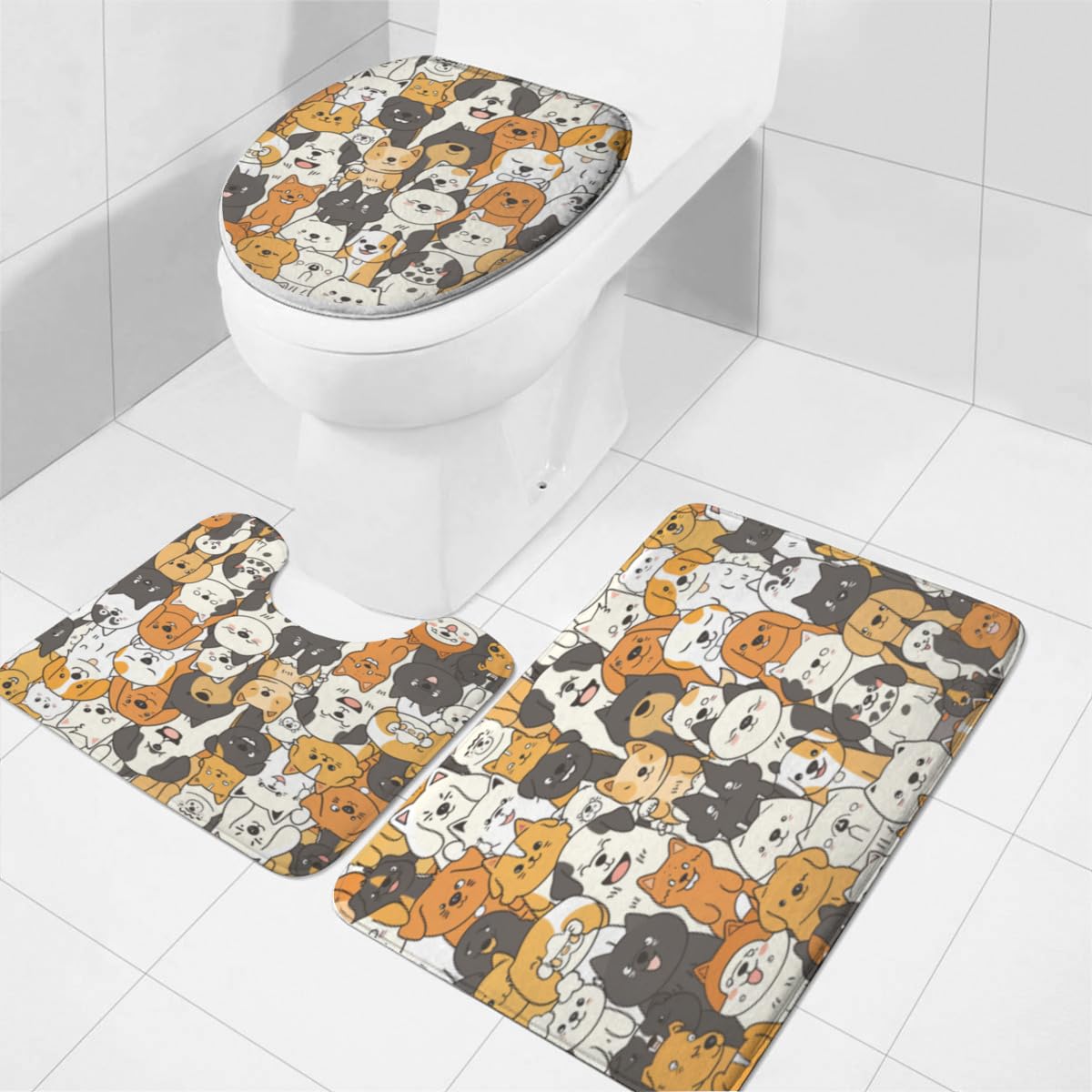 Tapis de bain pour chien à forte absorption avec trois formats pour sols et toilettes