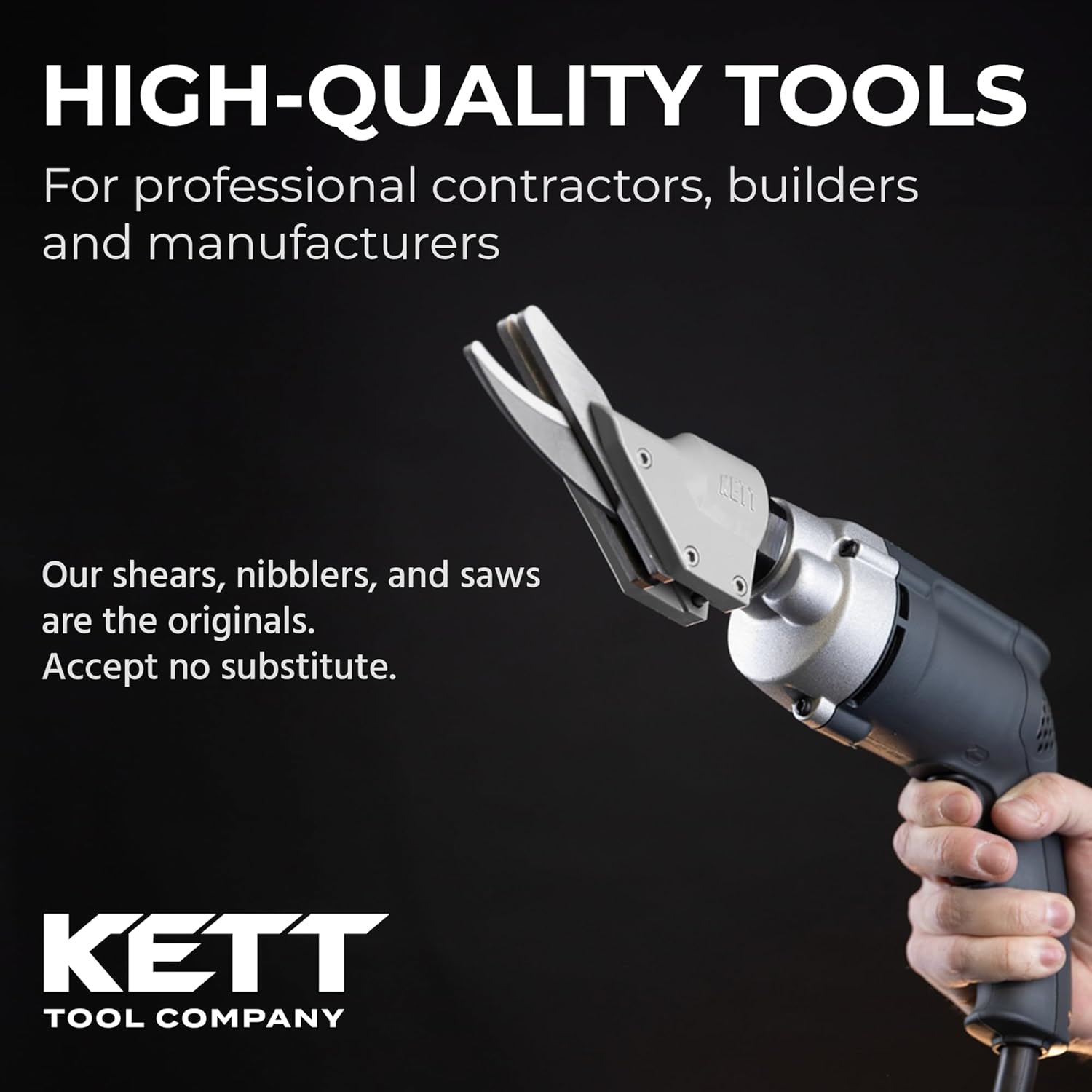 Kett KD-1495 Fiber Cement Shear 5/8" Thick, 2500 RPM, A-2 Steel Blades, Electric Shears, Electric Scissors, Electric Cutter, Cutting Tool for Fiber Cement Siding and Backerboard
