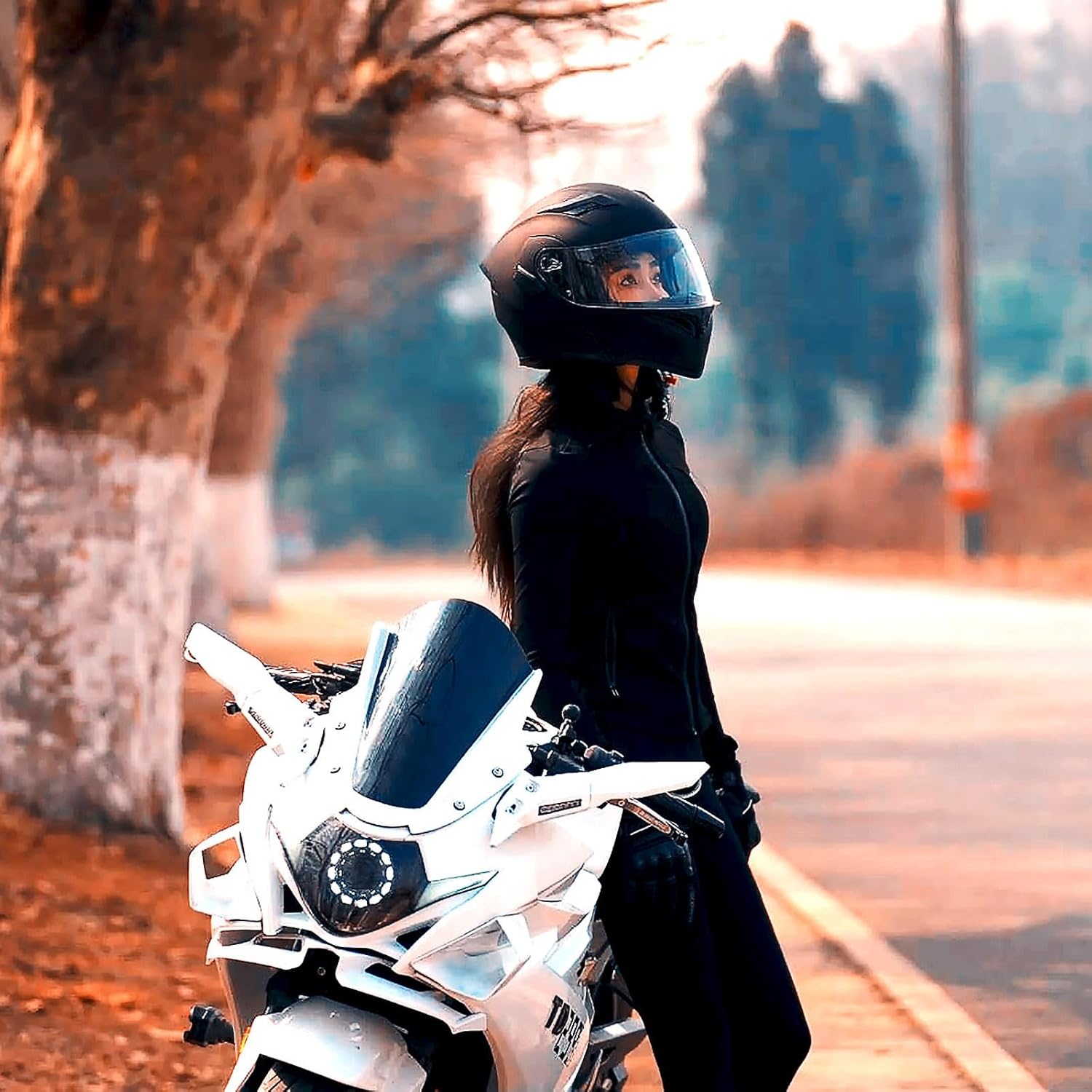 1Storm Motorcycle Modular Dual Visor Sun Shield Flip up Full Face Helmet: HB89 Matt Black Size XL (59-60 CM 23.2/23.4 Inch)