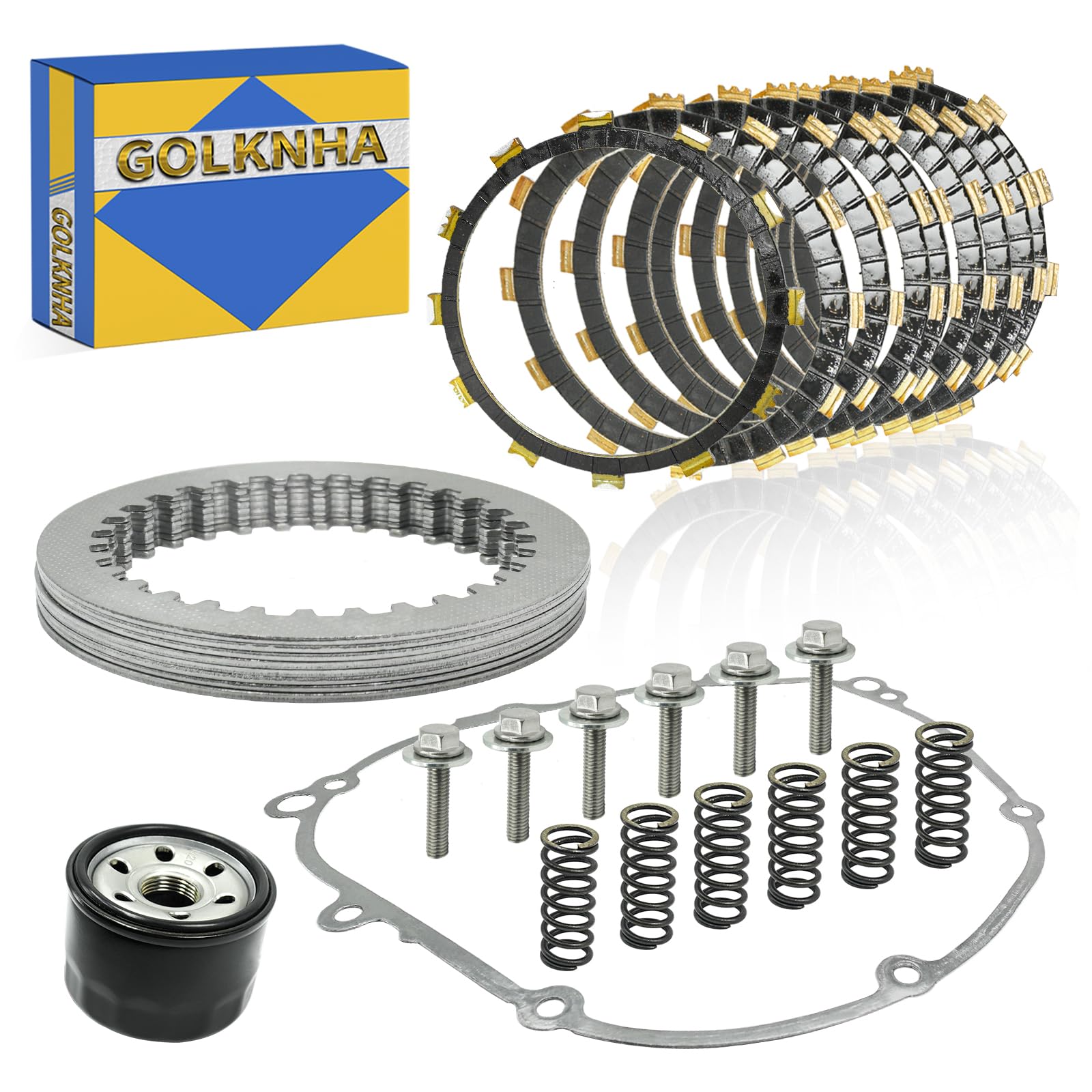 Clutch Kit &amp; Friction Steel Plates Cover Gasket for Yamaha YZF R1 2007-2008 OEM# 4C8-W001G-00-00