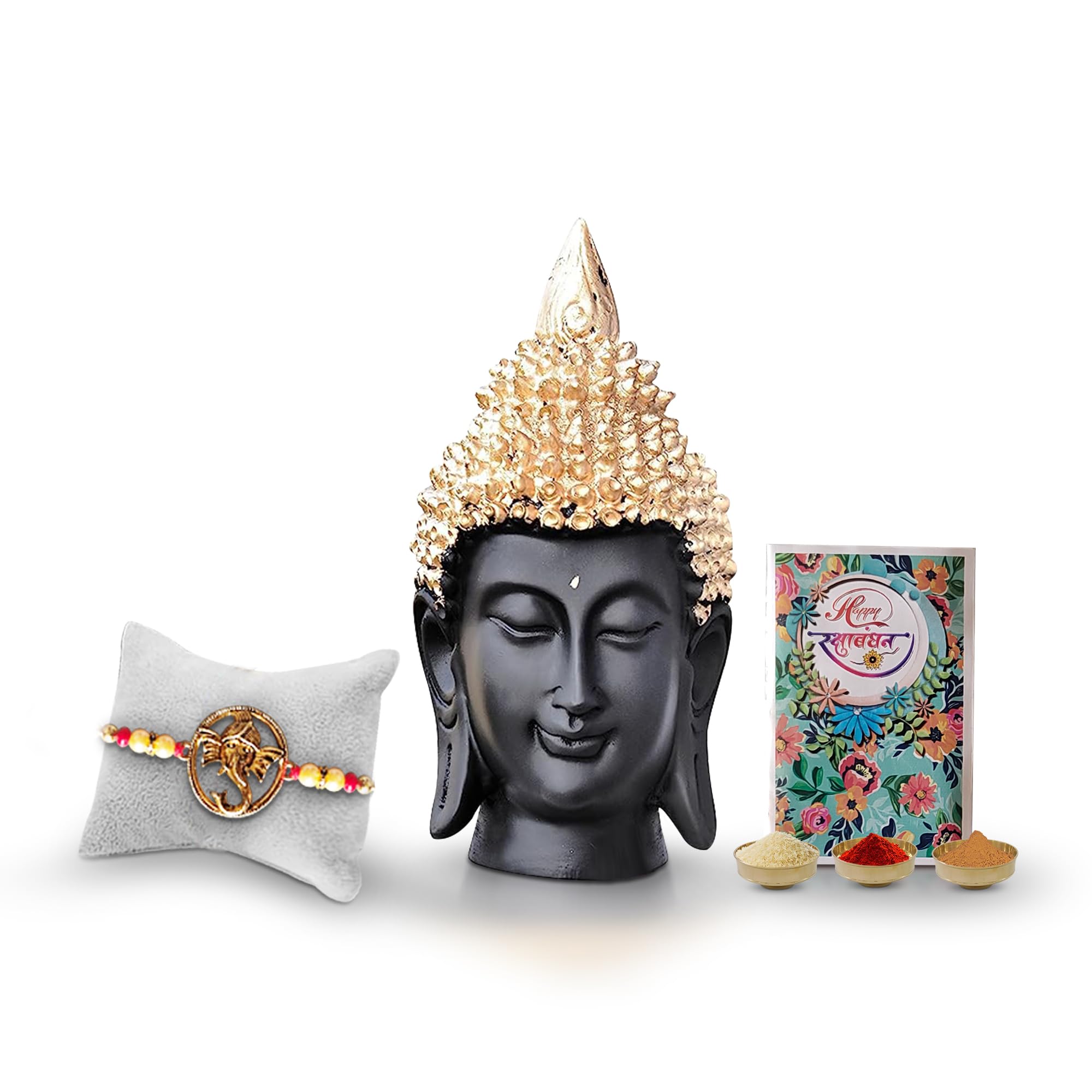 Mariner's Creation Rakhi with Buddha FACE for RAKSHABANDHAN Rakhi Gift for Brother Peace and Harmony Color-Black