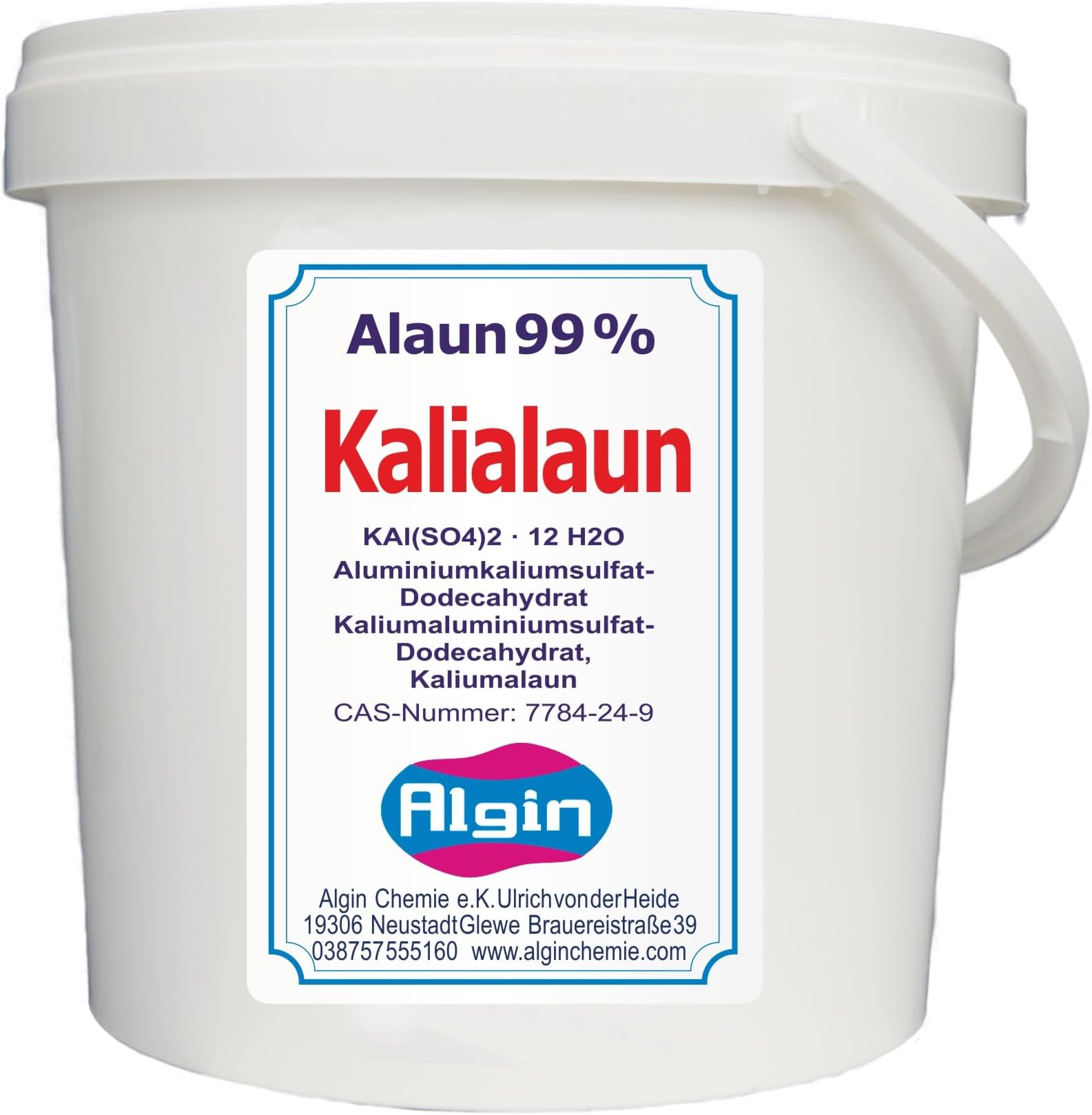 Potassium alum, 1 kg tin, aluminium potassium sulphate dodecahydrate, natural