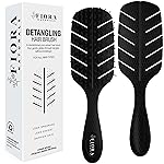 Detangler Brush by Fiora Naturals - 100% Bio-Friendly Detangling brush w/Ultra-Soft Bristles - Glide Through Tangles with Ease - For Curly, Fine, Black Natural, Women, Men, Kids - Dry and Wet Hair