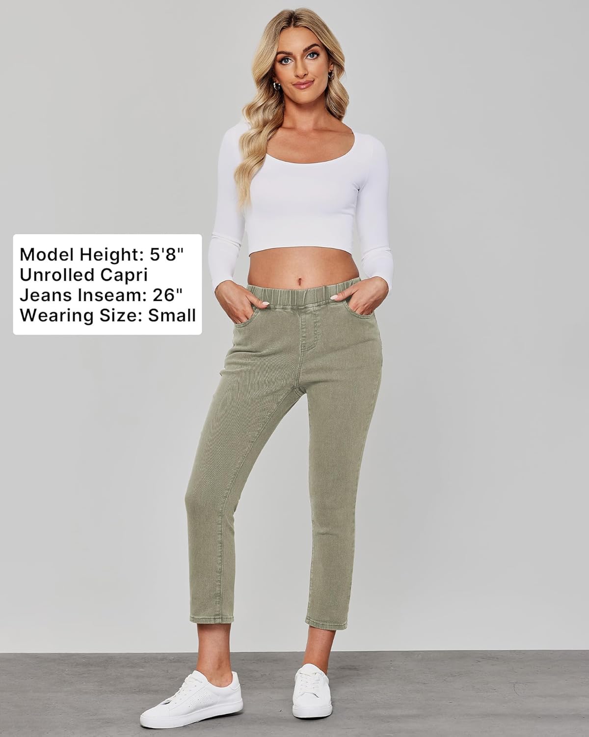 GRAPENT Pull On Jeans for Women High Waisted Skinny Capri Pants Trendy Stretch Denim Cropped Jeans Crop Jeggings Capris - Image 4