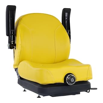 AUC11927 Yellow Suspension Seat w/Adjustable Armrests fits John Deere Zero Turn Mower Models Z930 Z945 Z950 Z955 Z915 Z920 Z925 Z960 Z970 Z994 - Replaces Part Numbers 116-8912 TCA23663