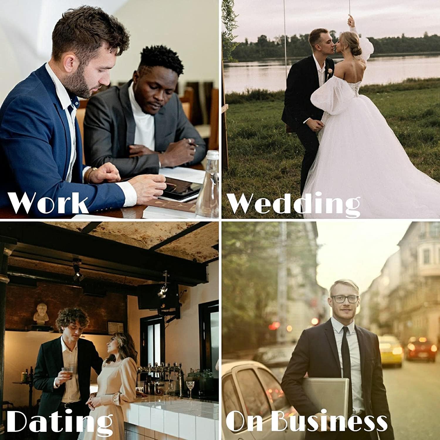 WEEN CHARM Men's Suits Slim Fit 2 Piece One Button Blazer Jacket Wedding Prom Tuxedo Pants Set - Image 7