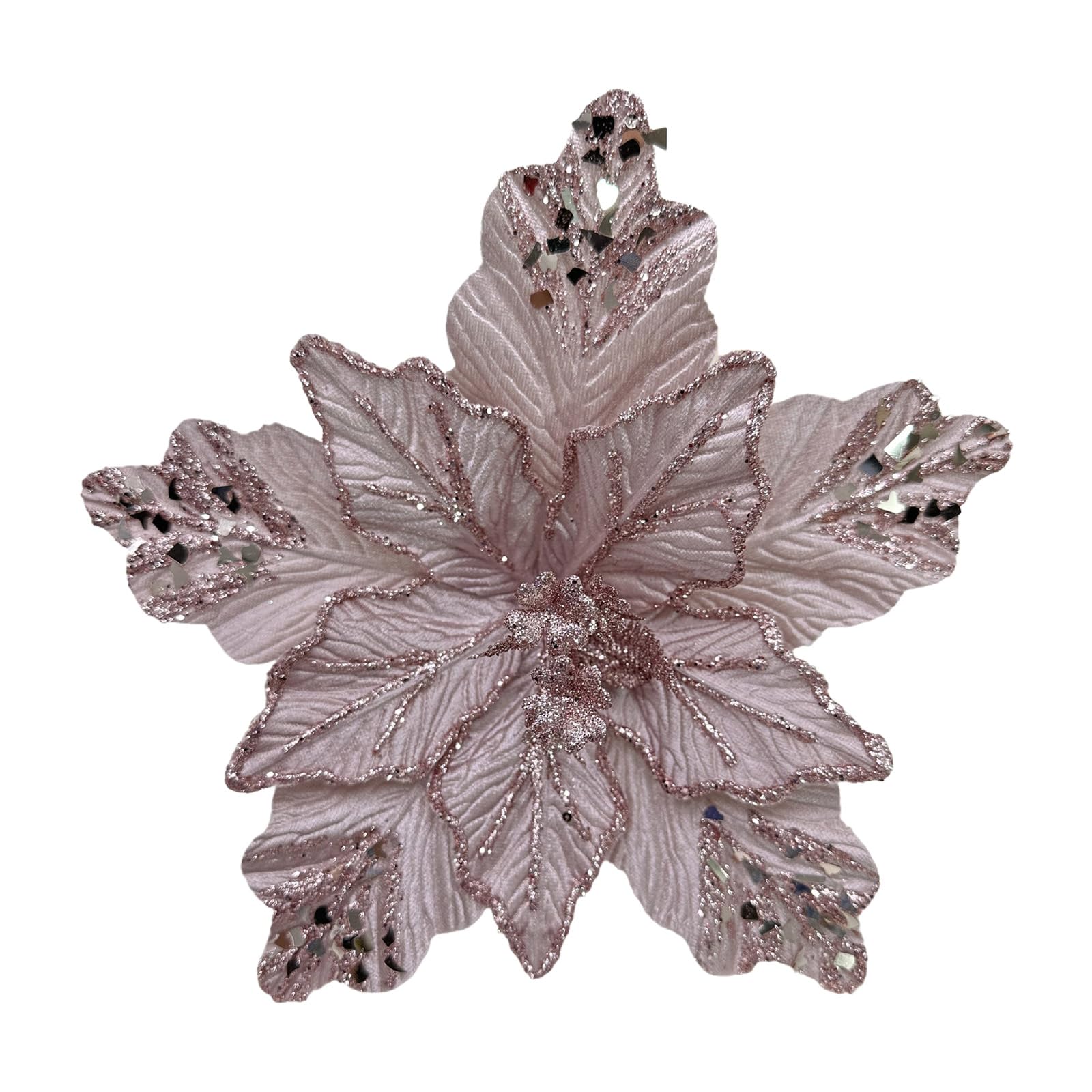 Tsophreniq Artificial Christmas Star Posies Garnishes Permanent Polystyrene Holiday Telecommute Party Celebratory Decoration for Indoor Worktop Firepit Garnishes Silkflowers