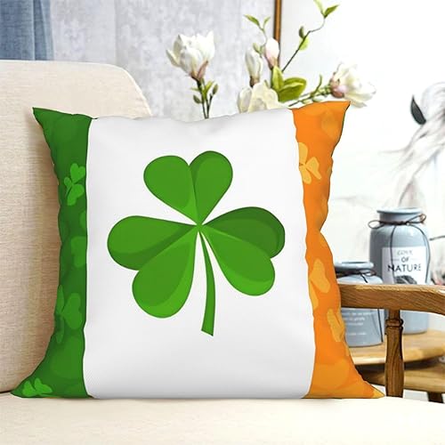 RLDOBOFE Fundas de almohada decorativas de 16 x 16 pulgadas, fundas de almohada para sofá, bandera irlandesa, doble cara, fundas de almohada