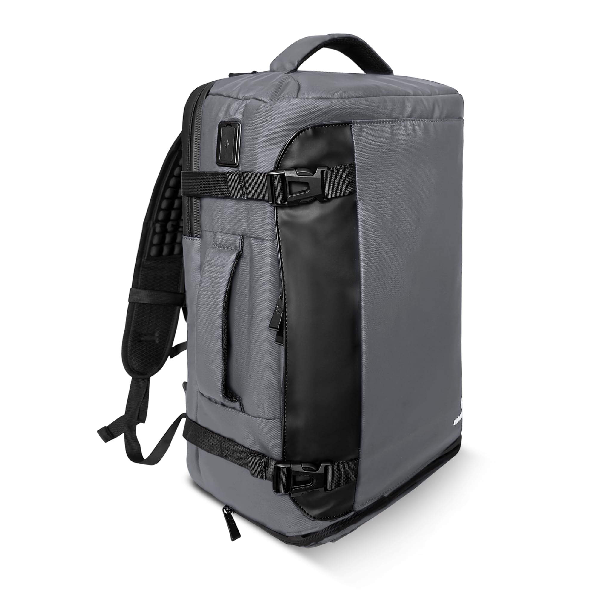NANDADEVI Plecak męski, 40 l, duży, wytrzymały, wodoodporny plecak turystyczny z izolacją na sucho i mokro, plecak na laptopa o przekątnej ekranu 17,3", szary, 49 x 31 x 20 cm, 40 l, szary