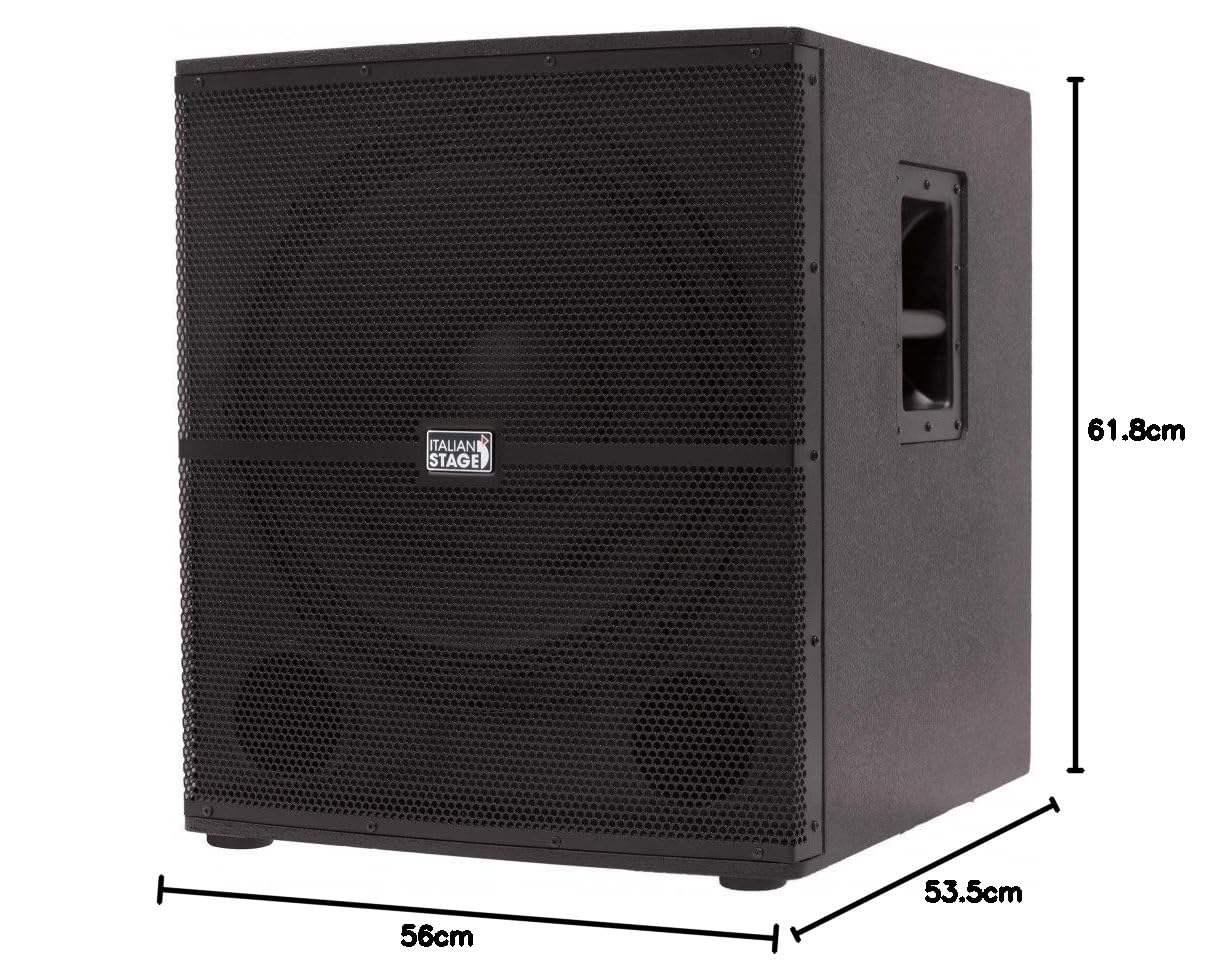 Italian Stage IS S118A - Diffusore Subwoofer Attivo Amplificato da 18" e 700w di picco, Nero