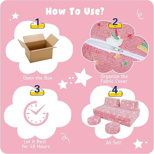 Miniatura 63 de MeMoreCool Sofá modular para niños de 1 a 3 años, 8 piezas de dinosaurio que brilla en la oscuridad, sofá de espuma para niños, juego convertible