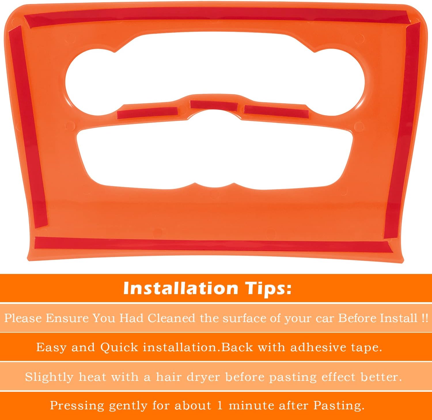 Hоttеѕt Sаlеѕ Orange 3PCS Interior Accessories Dashboard DVD Navigation Screen Frame Cover Trim & Central Control Air Conditioning A/C Panel Cover tirm & Gear Shift Panel Trim for Dodge Charger 2015-2021