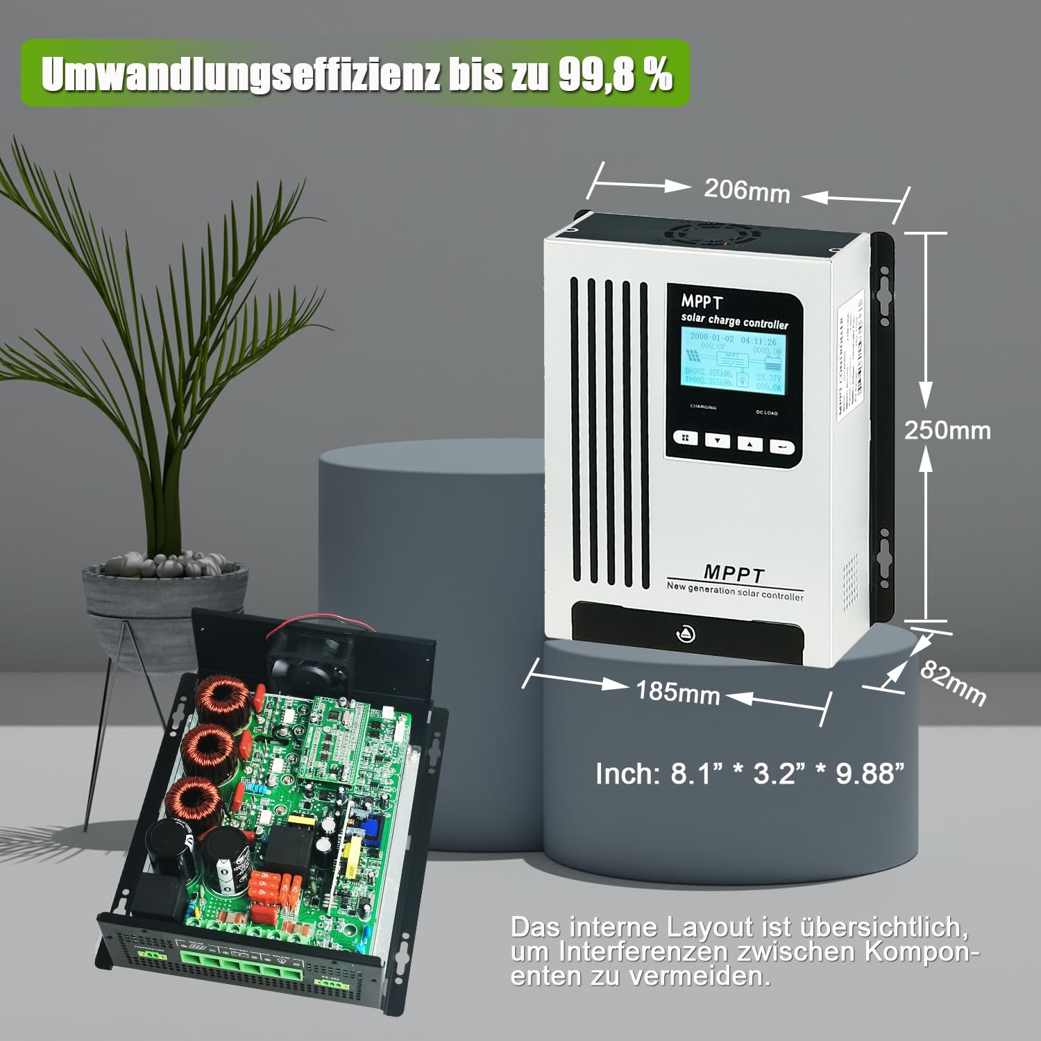 96V 55A MPPT Solarladeregler 48V 60V 72V Solar Reaktivierung einer leeren Batterie DC180V PV Input 5500W for Off Gird Solar System Sealed Gel AGM Flooded Lithium Battery