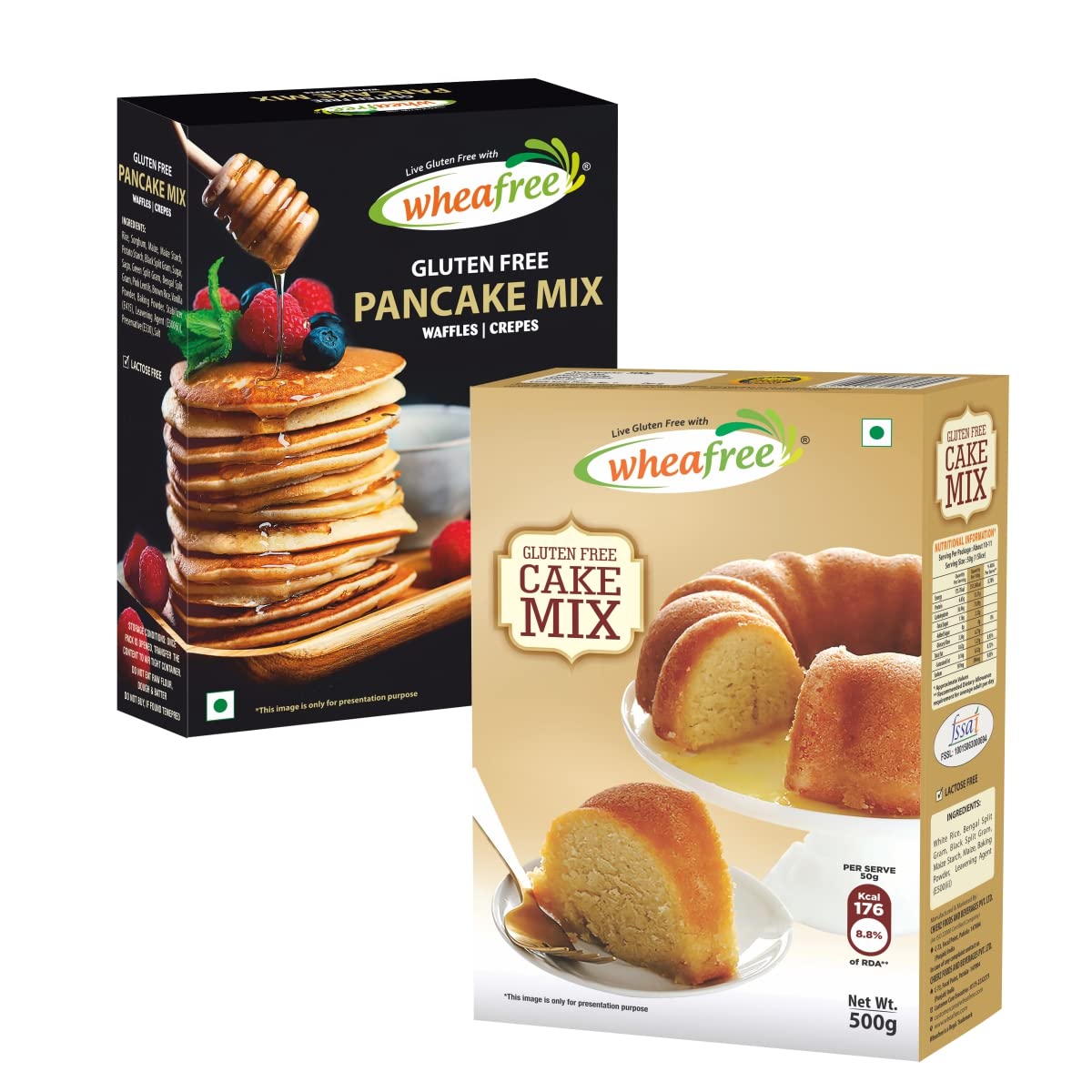 Wheafree Gluten Free Cake Mix (500gm) and Pancake Mix (500gm) Combo Pack | Certified Gluten Free | Tasty and Healthy (B08GYXYGY3) Amazon Price History, Amazon Price Tracker