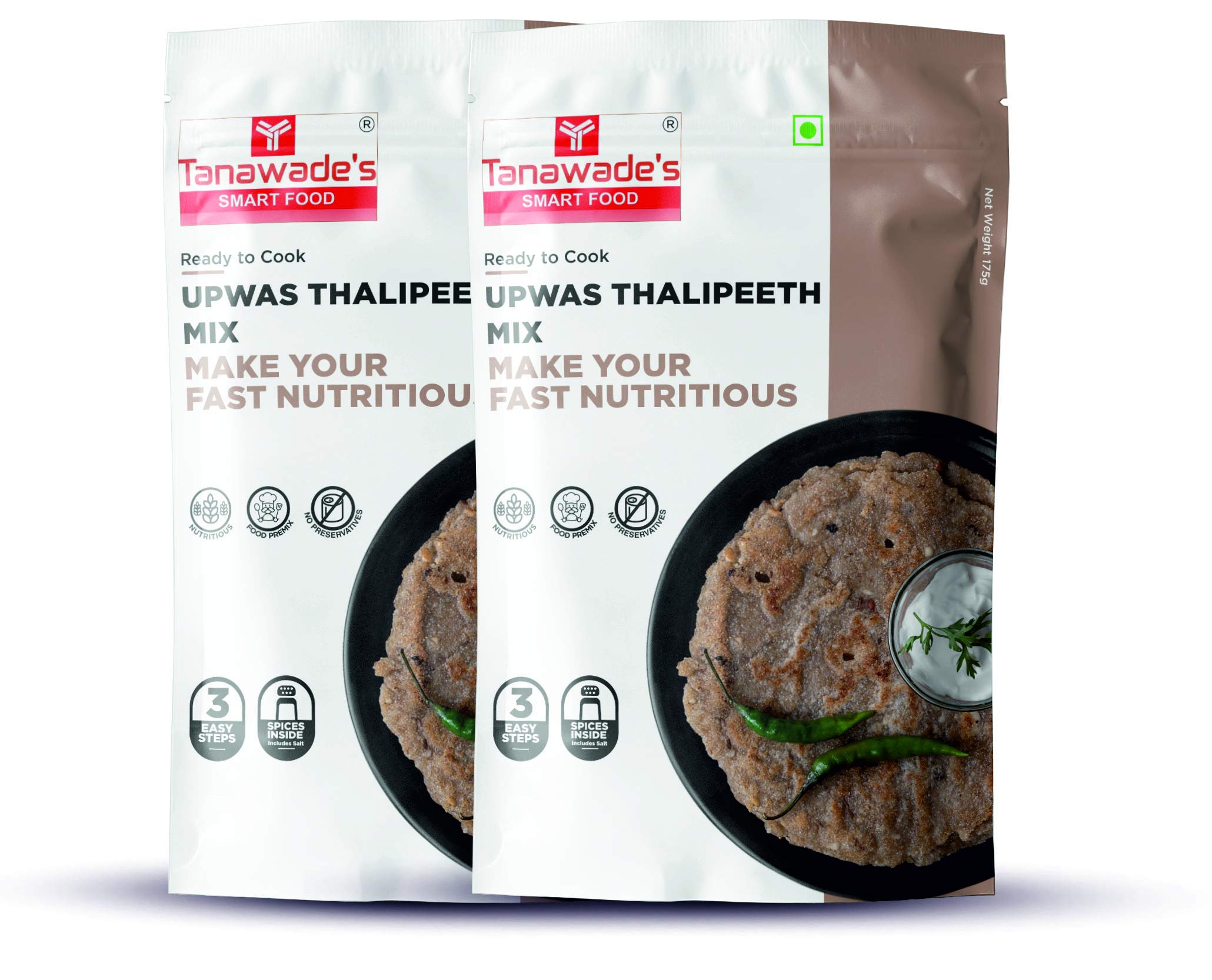 Tanawades Smart Food Instant Upwas Thalipeeth Mix, Ready to Cook, Home Food with Hand Picked Flavours, Pack of 2 (B07WHCH1MV) Amazon Price History, Amazon Price Tracker