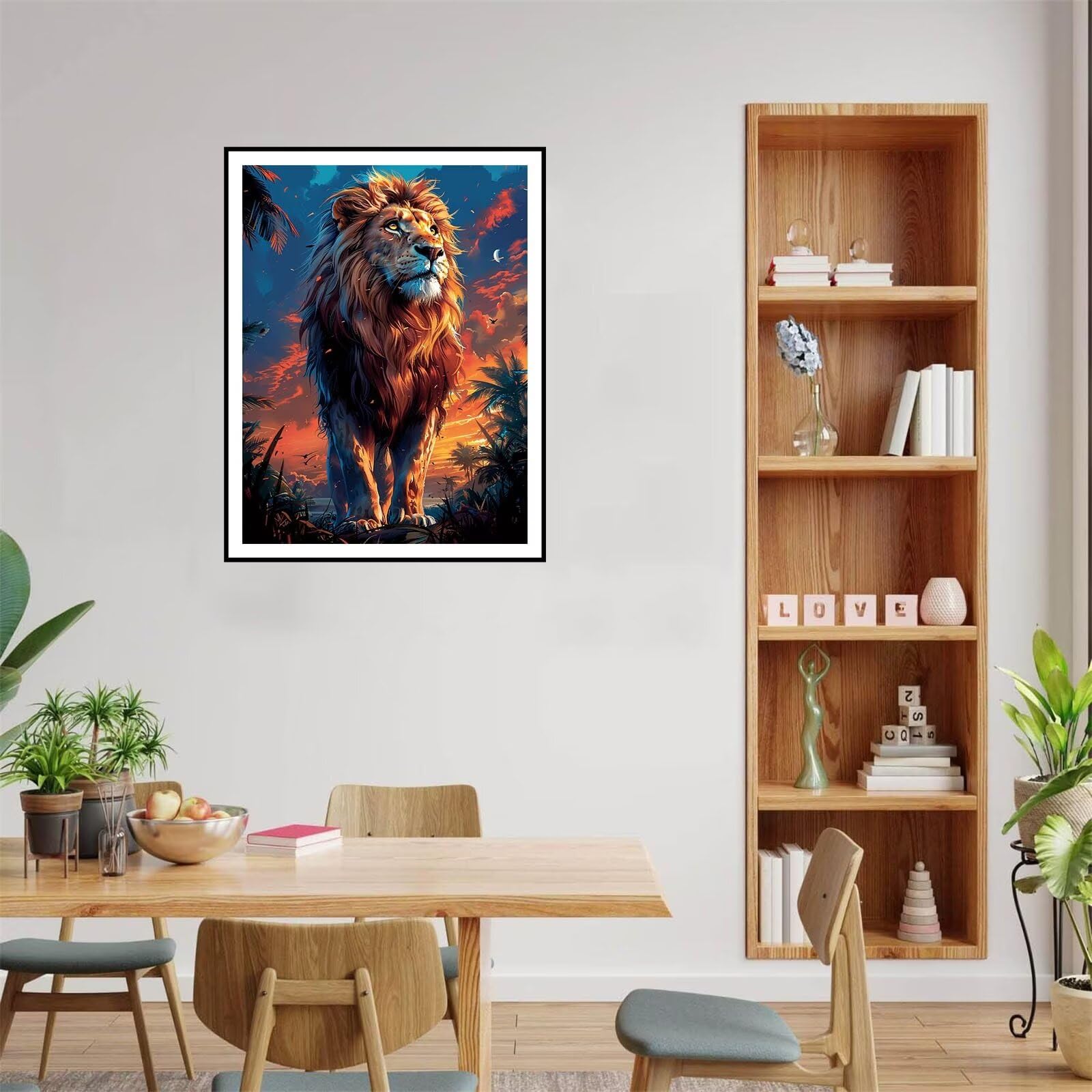Anuver Lion Diamond Painting Kit For Adults - 5D Full Drill DIY Art, 12x12 Inch, Tiger Design Wall Decor - View #4