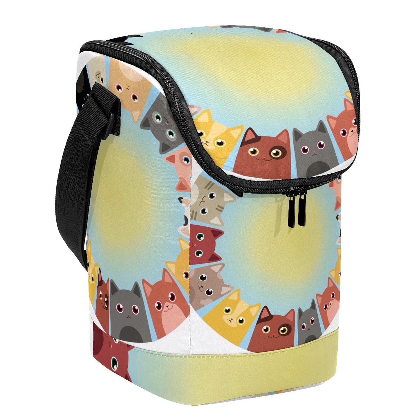 Bolsa de almuerzo con reloj de animales: lonchera ligera para mujer y hombres