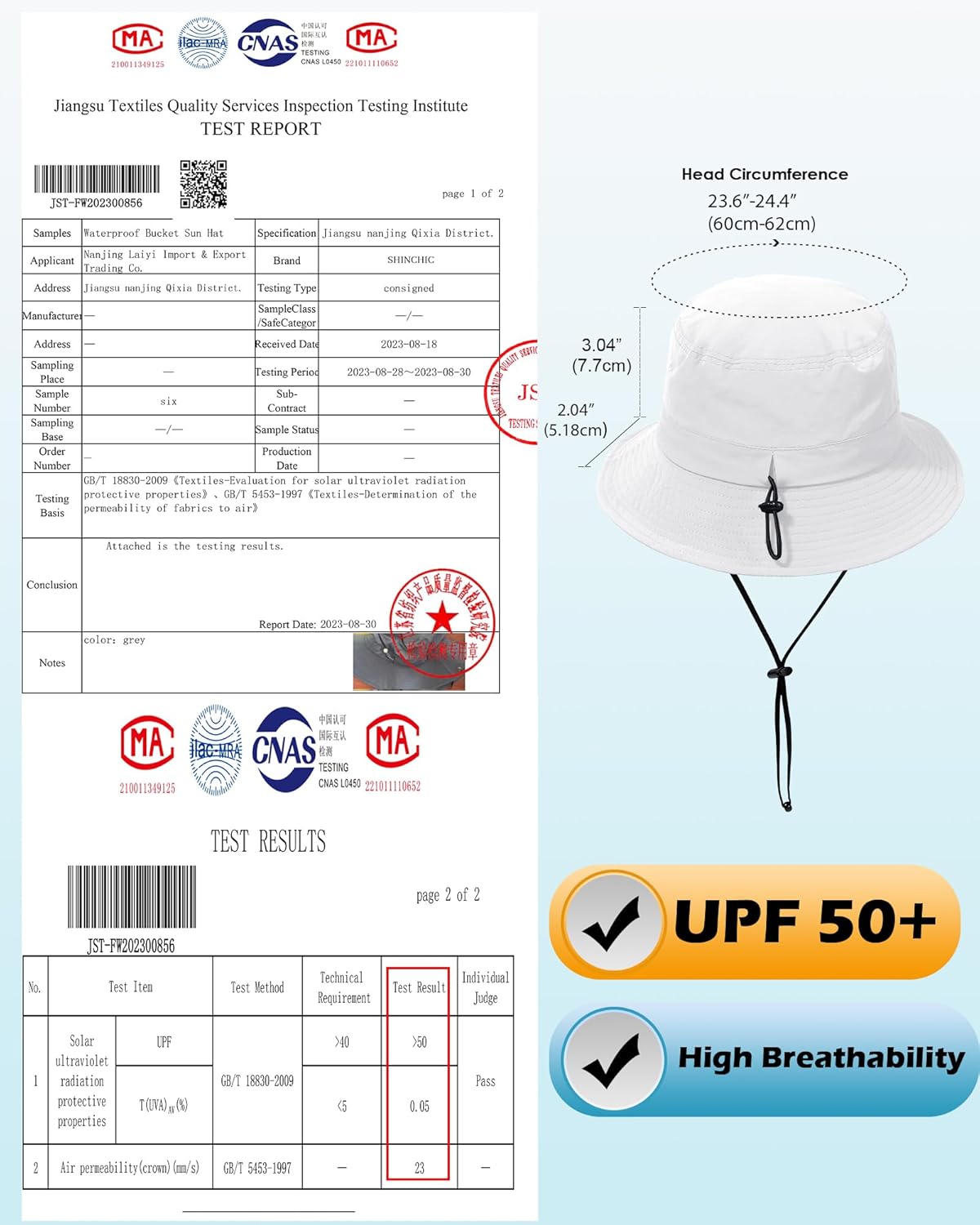 Water-Resistant Bucket Hat for Women Men Rain Hat UPF 50+ Boonie Sun Hat Foldable Summer Floppy Fishing Safari Hats - Image 3