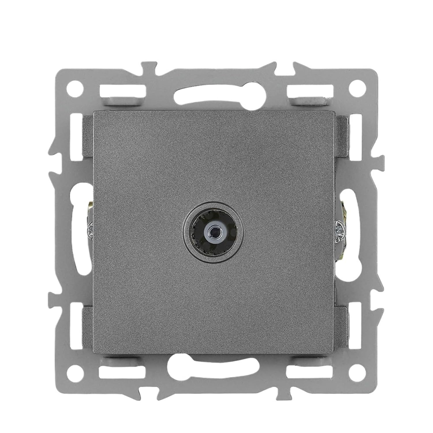 EU Sockets & Switches Set Grey Tempered Glass Panel with LED Dimmer & RJ45 Port |Modular DIY Design(TV)