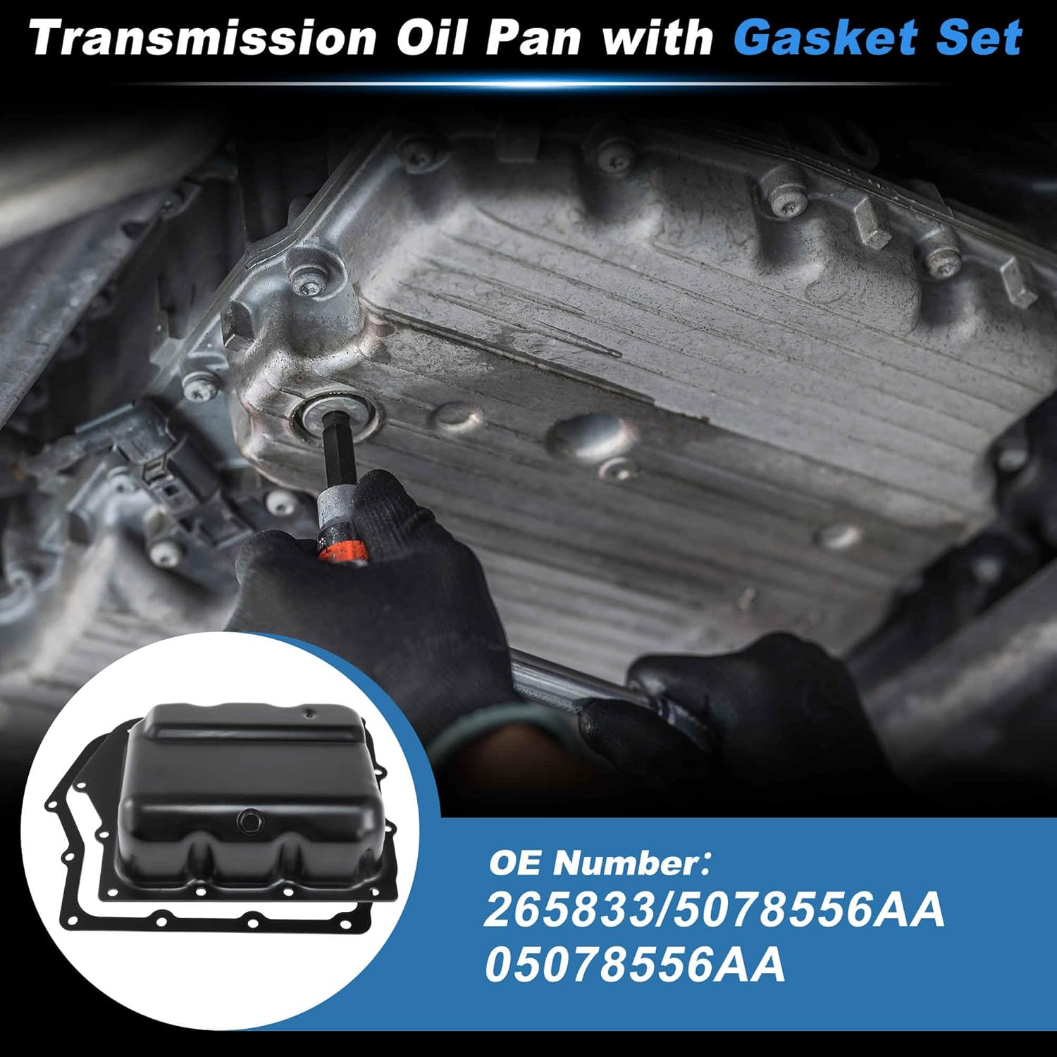 No.265-833 Transmission Oil Pan with Gasket Set for Dodge Grand Caravan 3.6L 2011-2020 for Dodge Journey 2.4L 3.6L 2012-2019 6-Speed Automatic 62te Transmission No.5078556AA