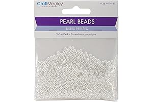 Craft Medley 850 Piece Acrylic Pearl Beads - 3mm Sleek White Pearls...