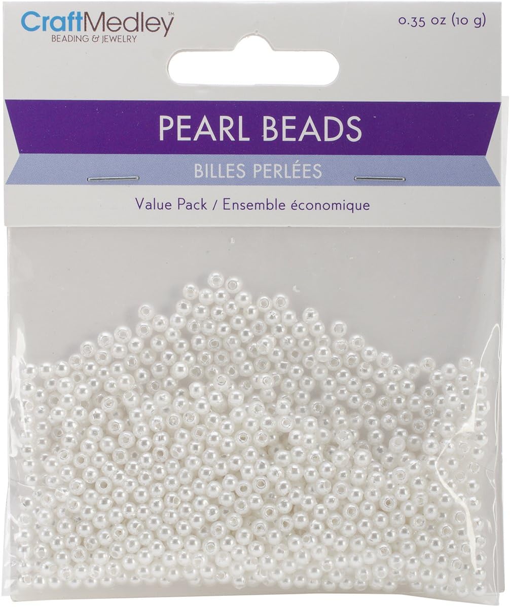Multicraft Imports Pearl Beads (850 Pack), 3mm, White