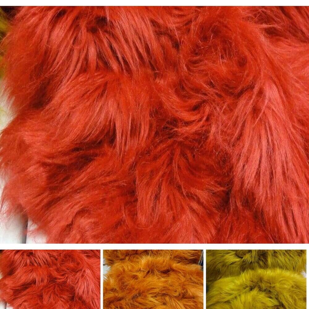 Fabrics-City rot mammutfell stoff über 11cm langhaar zottel Fell für Dekoration, Bastelprojekte, Kostüme, Tierliebhaber, Kuscheltiere, Heimtextilien, diy, Mode, Accessoires, 3211