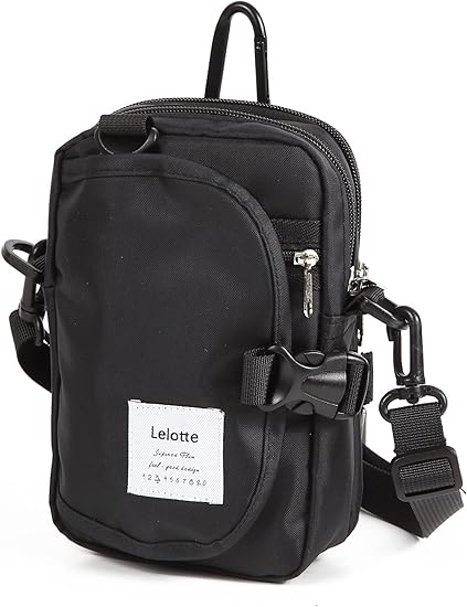 Amazon Co Jp スマホポーチ メンズ ショルダー ストラップ カラビナ 付 ショルダーポーチ ベルトポーチ 斜めがけ 携帯ポーチ ベルト 腰 ヒップバッグ スマホ 鍵 カード 収納 ブラック シューズ バッグ