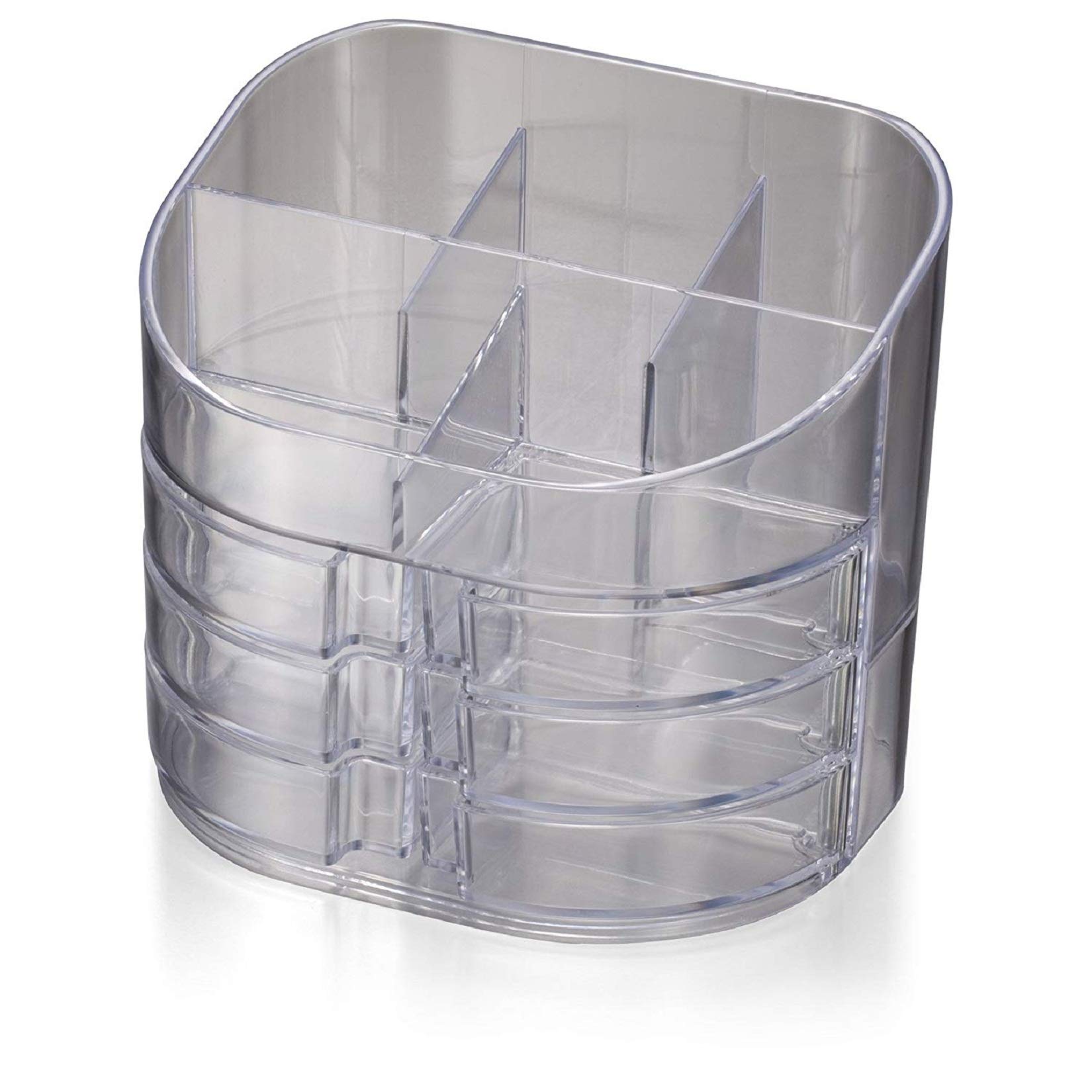 Officemate Desk Tidy Organiser with 11 Storage Compartments (Clear)