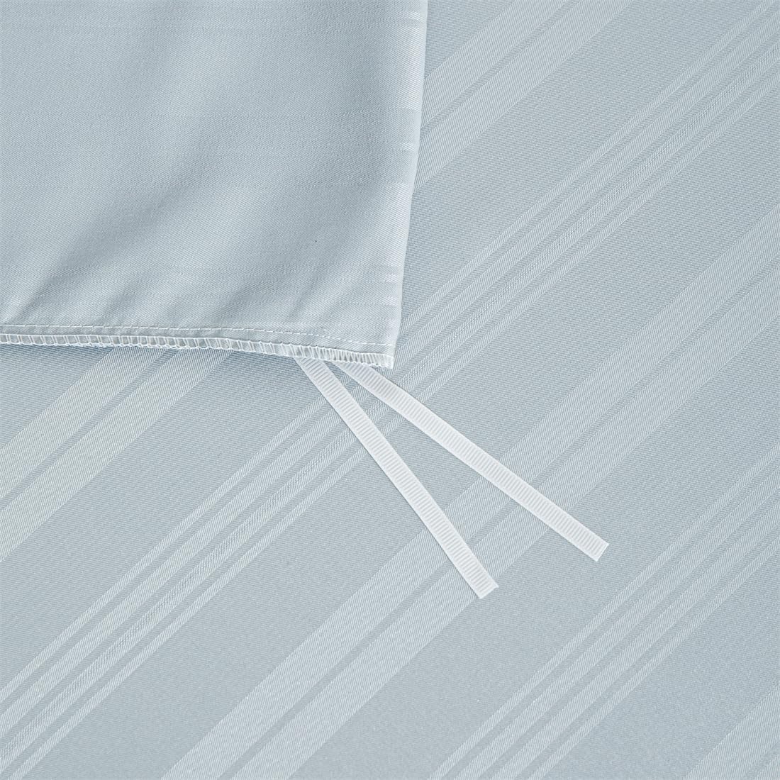 Funda de edredón de satén 200x200 Azul Rayado Brillante Deluxe Juego de cama de satén suave sedoso de seda Ropa de cama para 2 personas Adulto con cierre de cremallera con fundas de almohada