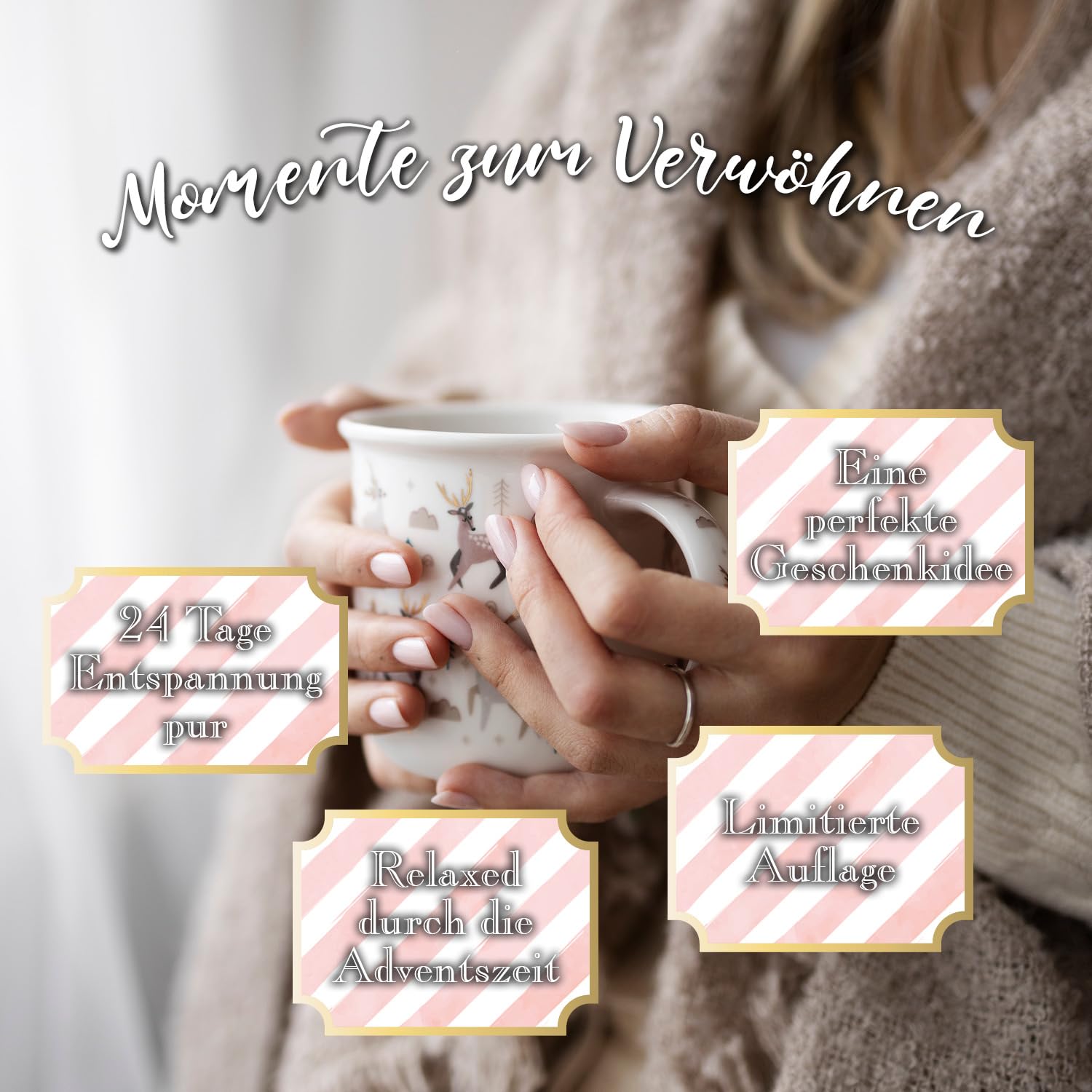 mituso Calendario de Adviento Bienestar, con cosmética natural, fragancia y decoración, relajación Calendario de Navidad con 24 sorpresas