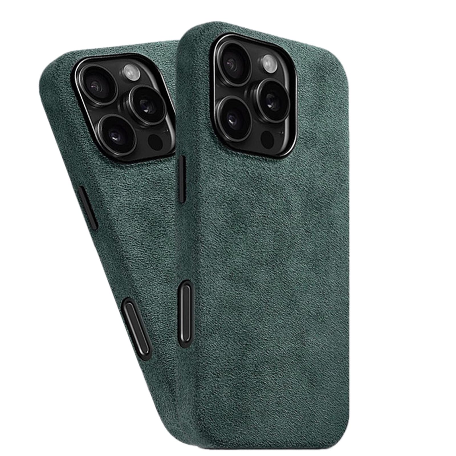 Coque iPhone 16 Pro Max verte protection douce fine étui suédine MagSafe - 8