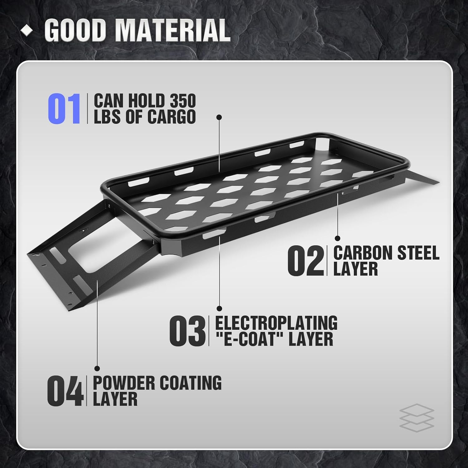 Rear Trunk Cargo Storage Rack Compatible for 2007-2026 Jeep Wrangler JK JKU & JL JLU Unlimited 4 Door Hardtops, Interior Luggage Rack Shelf for Camping Gear (350 LBS) - Image 6