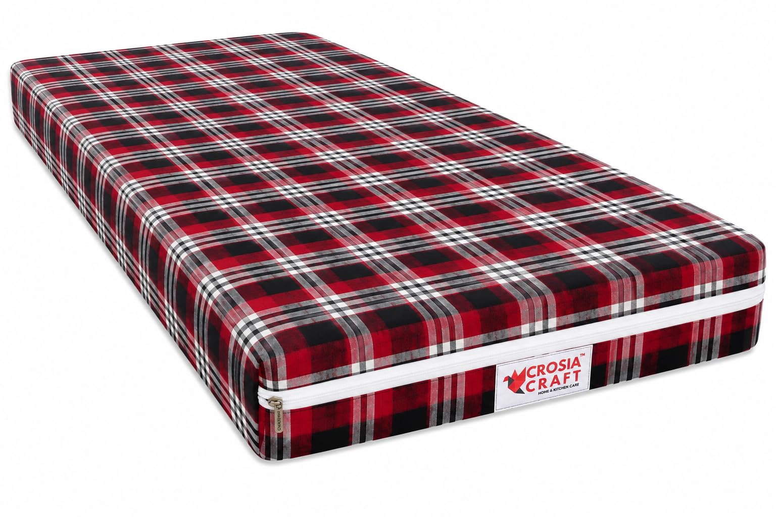 Cotton Mattress Cover 48x72 Inch (4 x 6 Ft) | Premium Heavy Cotton Zip Cover | Breathable Mattress Protector | Fits Up to 5 Inch Mattress | Soft & Durable (Red Check)-image-32