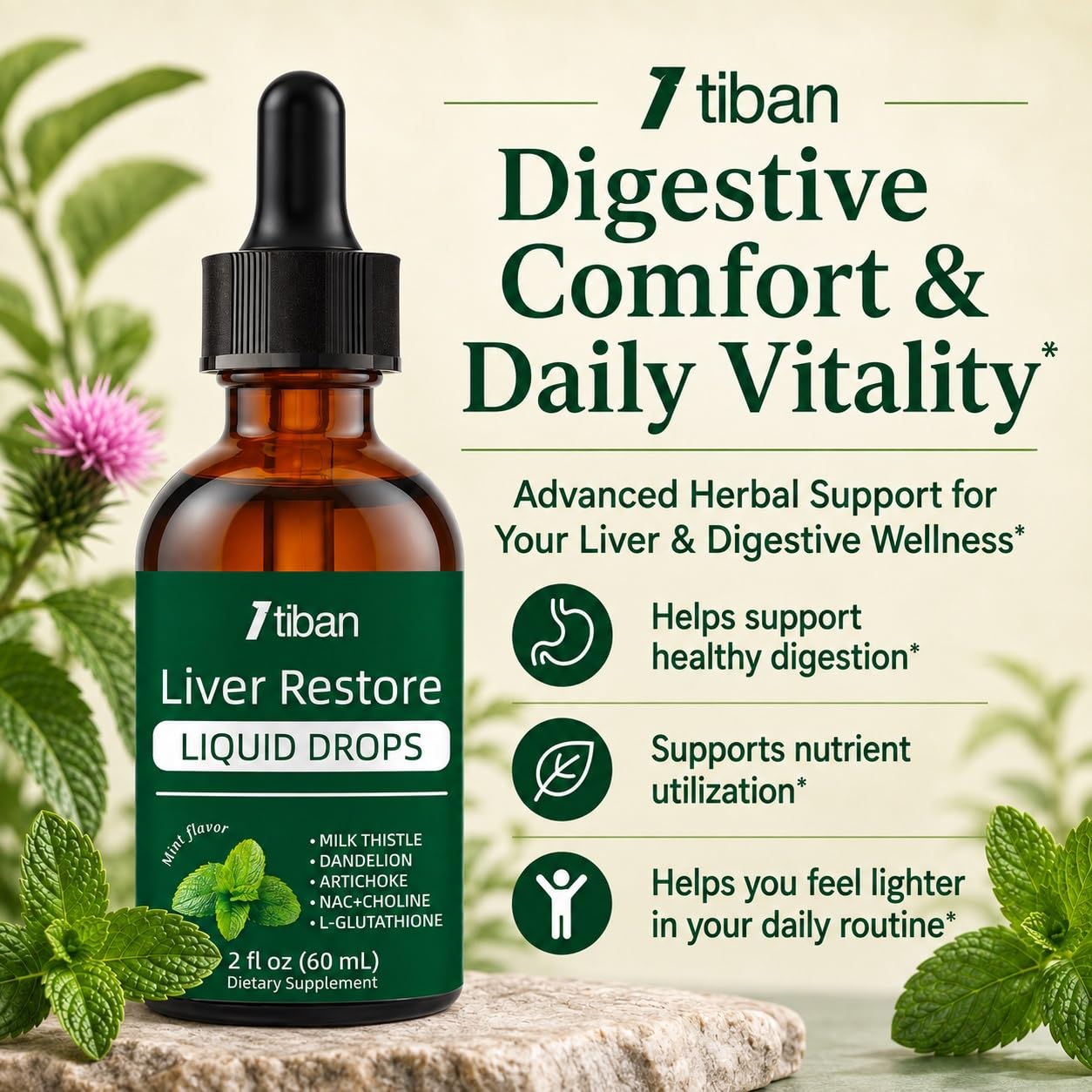 Liver Restore Drops, Liver Cleanse Herbal Liquid Supplement, 60 mL — Amazon image 6