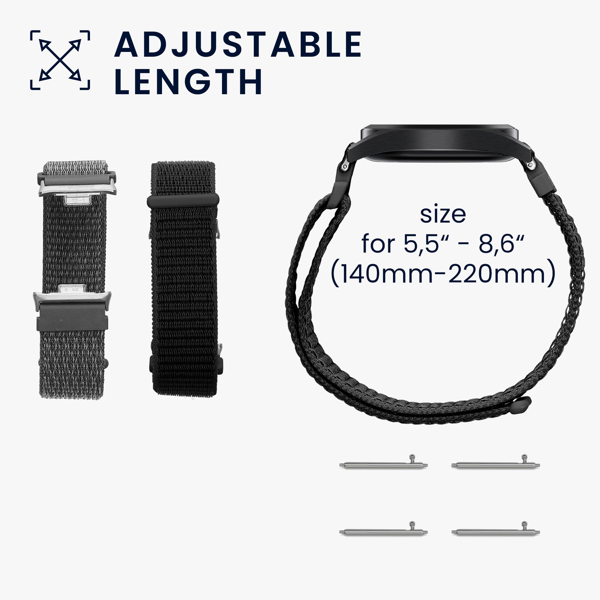 kwmobile 2 x pasek do zegarka Xiaomi Redmi Watch 4 / Band 8 Pro - zestaw opasek fitness z nylonu - zapasowy smartwatch - czarny wielokolorowy