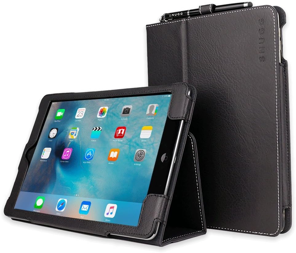 Snugg iPad Air 2 Case - Black Leather Smart Case Cover Apple iPad Air 2 Black