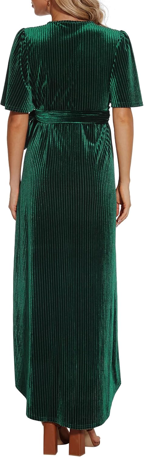 Rheane Velvet Wrap Dress Maternity Wedding Guest Dress Fall Maternity Dresses for Women Maternity Dress for Photoshoot