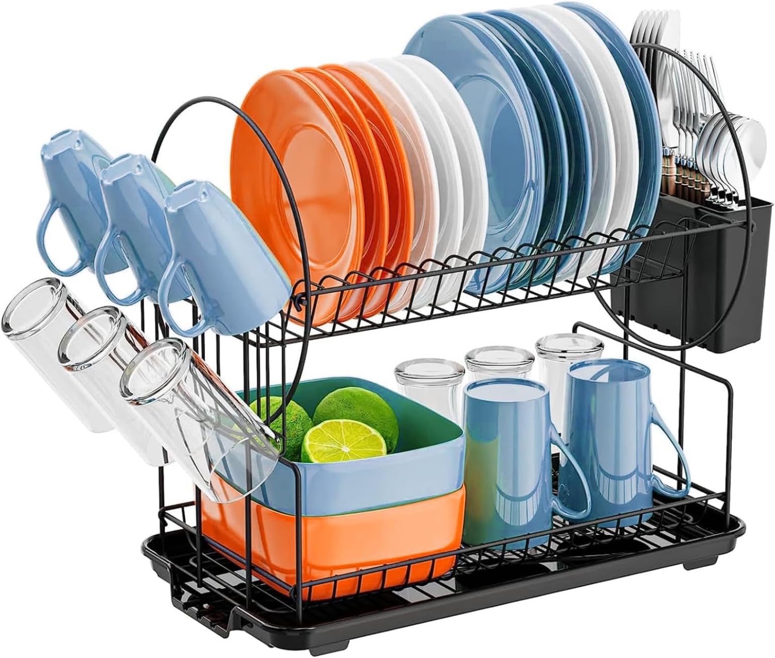 Escurridor De Platos Pro 2 Pisos Acero Inoxidable Y Bandeja - $ 2.030