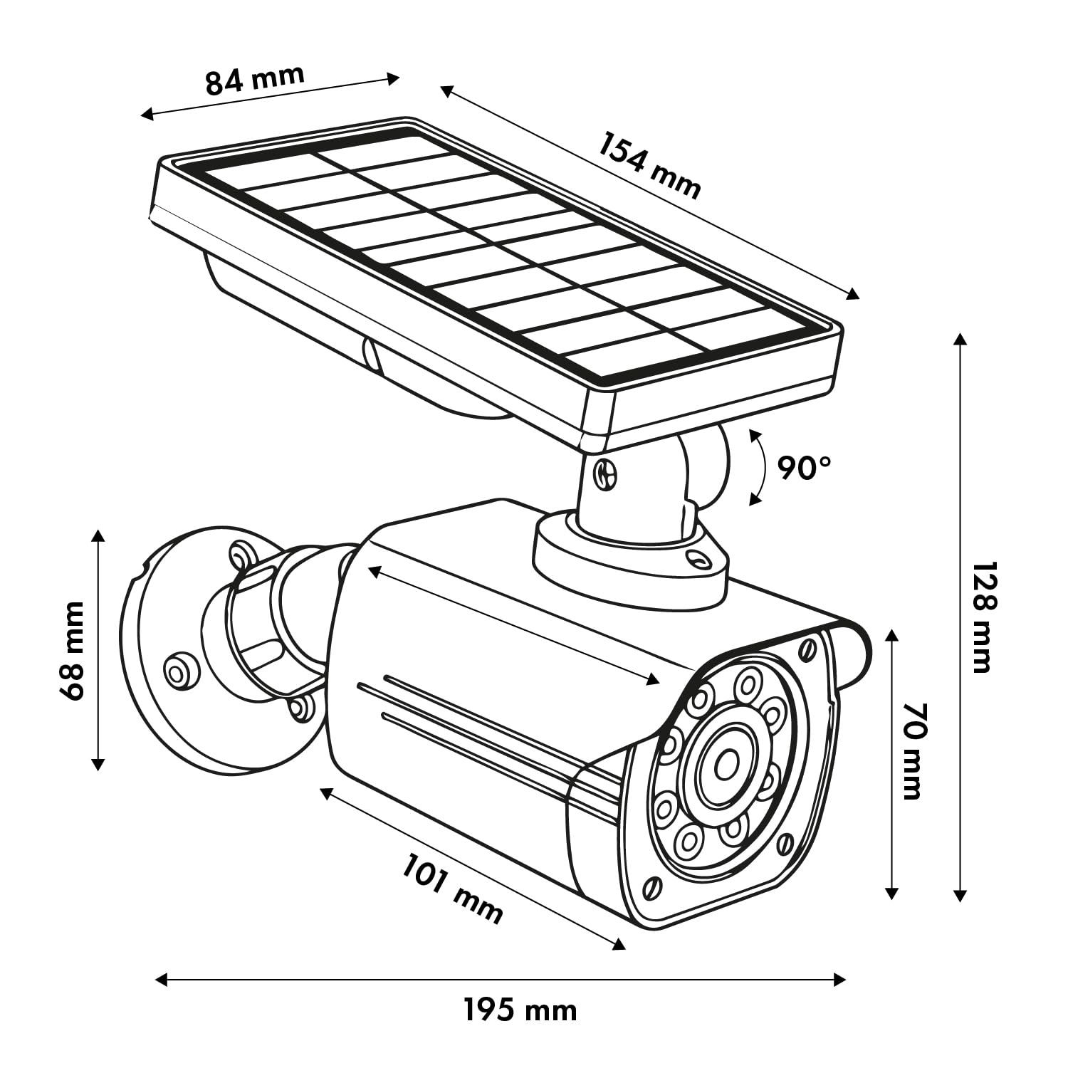 Maclean Fotocamera solare imitazione con sensore, illuminazione a LED e
