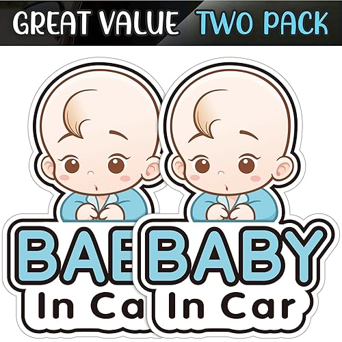 Miniatura 2 de 2 calcomanías para bebé en el automóvil, calcomanías para niña, calcomanías de automóvil de bebé, tablero de anuncios de seguridad extraíble, lindo