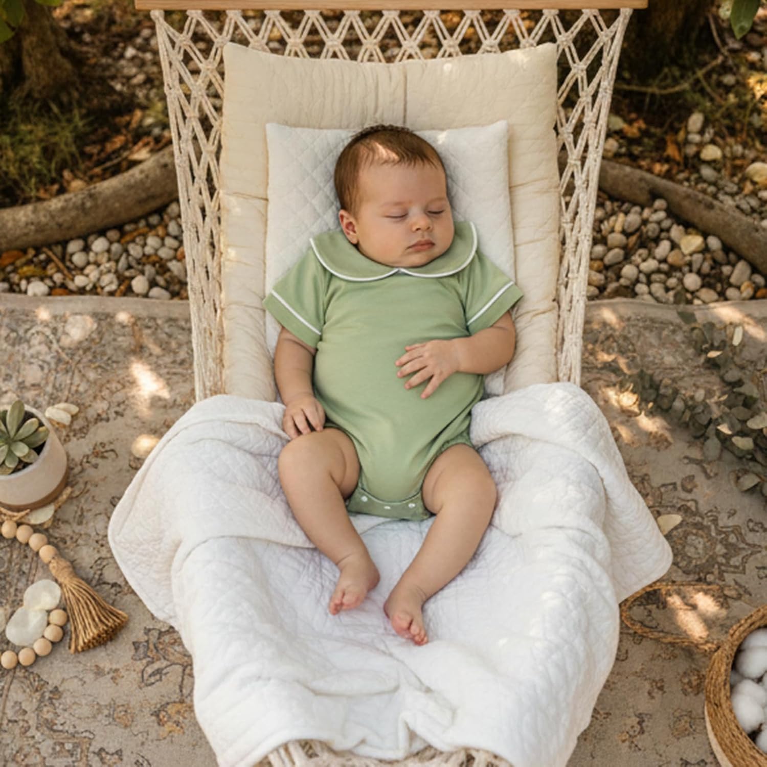 Lamuusaa Newborn Baby Girl Boy Clothes Summer Short Sleeve Doll Collar Romper One Piece Bodysuit Shirts 0 3 6 12 18 Months - Image 3