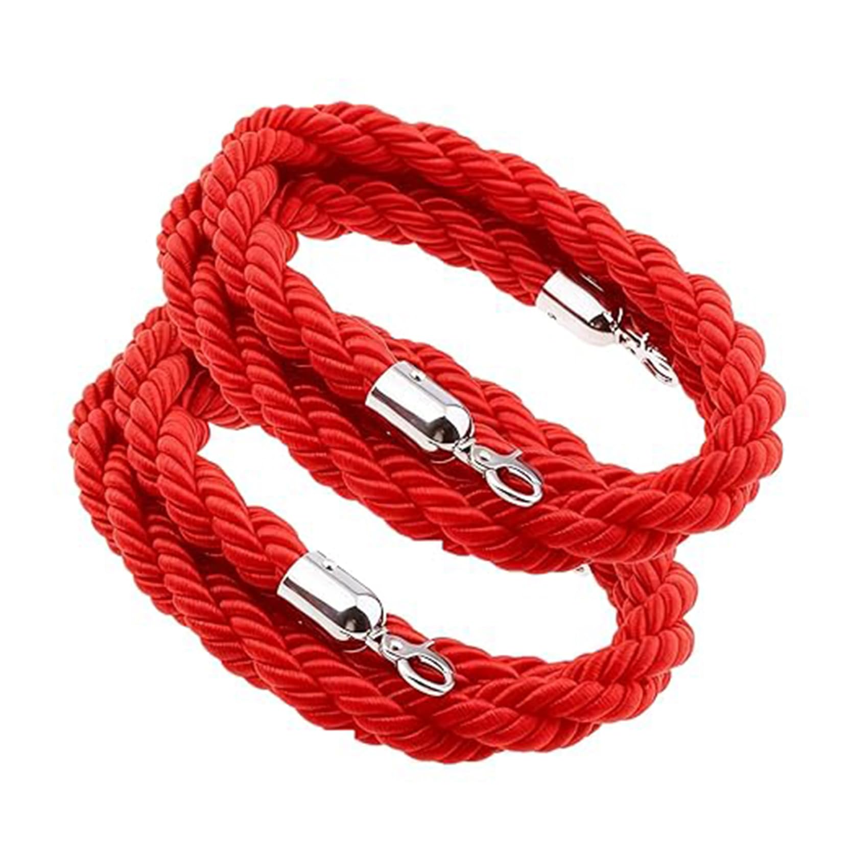 WQPMNYG Retractable Barrier Rope with Silver Hooks VIP Queue Management Rope Stanchion Rope for Events Cinemas Hotels 100 cm LengthEffective Crowd Control Solution