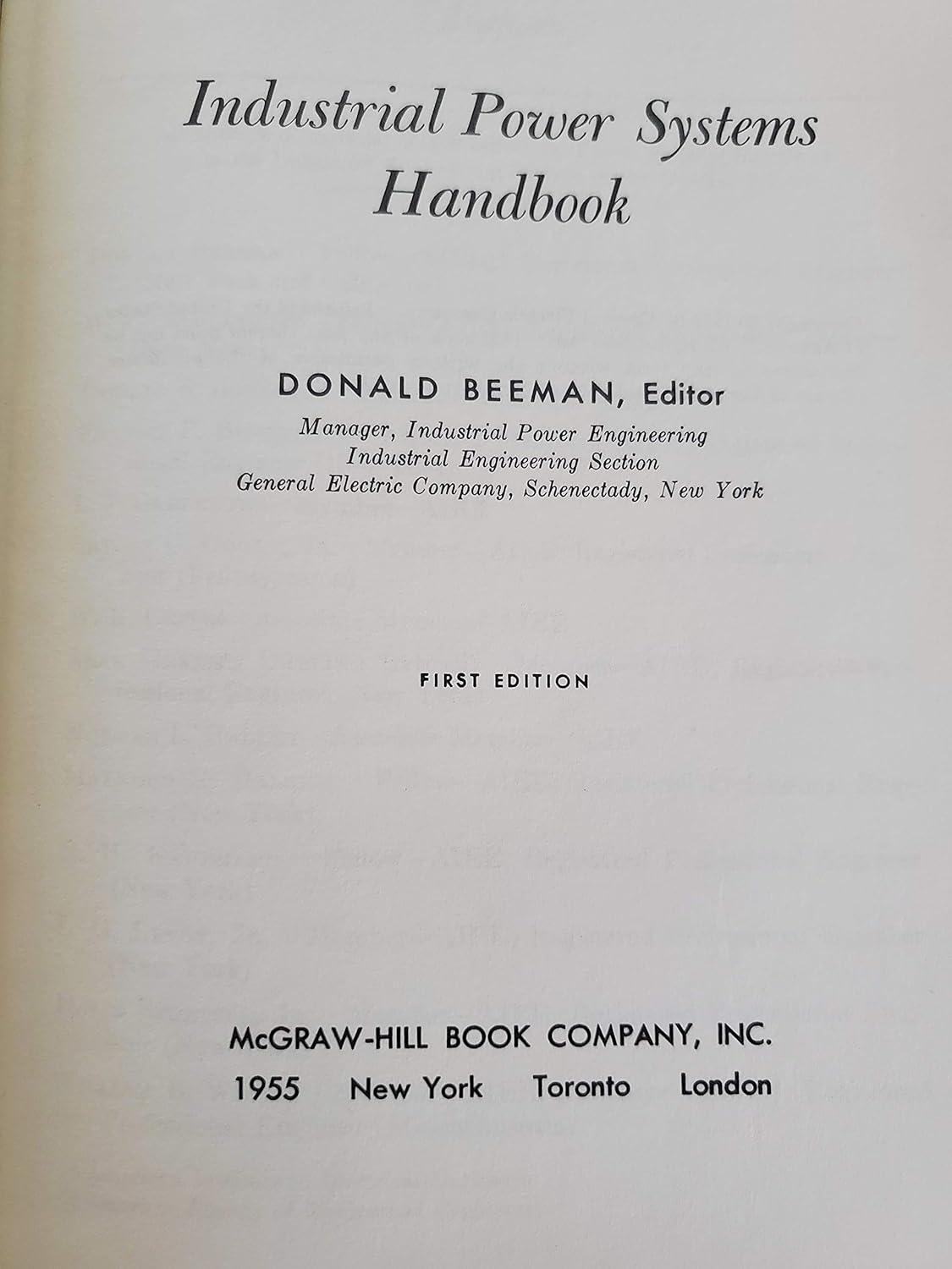 Industrial power systems handbook (McGraw;Hill handbooks) Amazon.co.uk