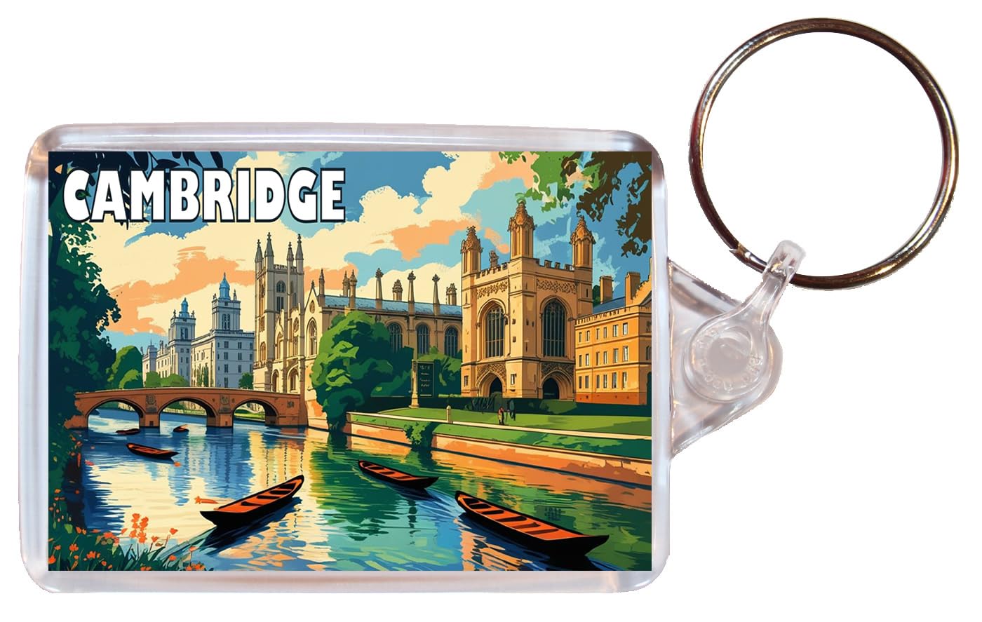 Baked Bean Store Cambridge - Cambridgeshire - Double Sided Keyring Artistic BBSKEY23