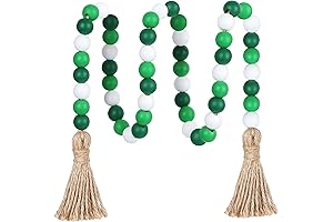 St. Patrick's Day Wood Bead Garland - Shamrock Tiered Tray Decor