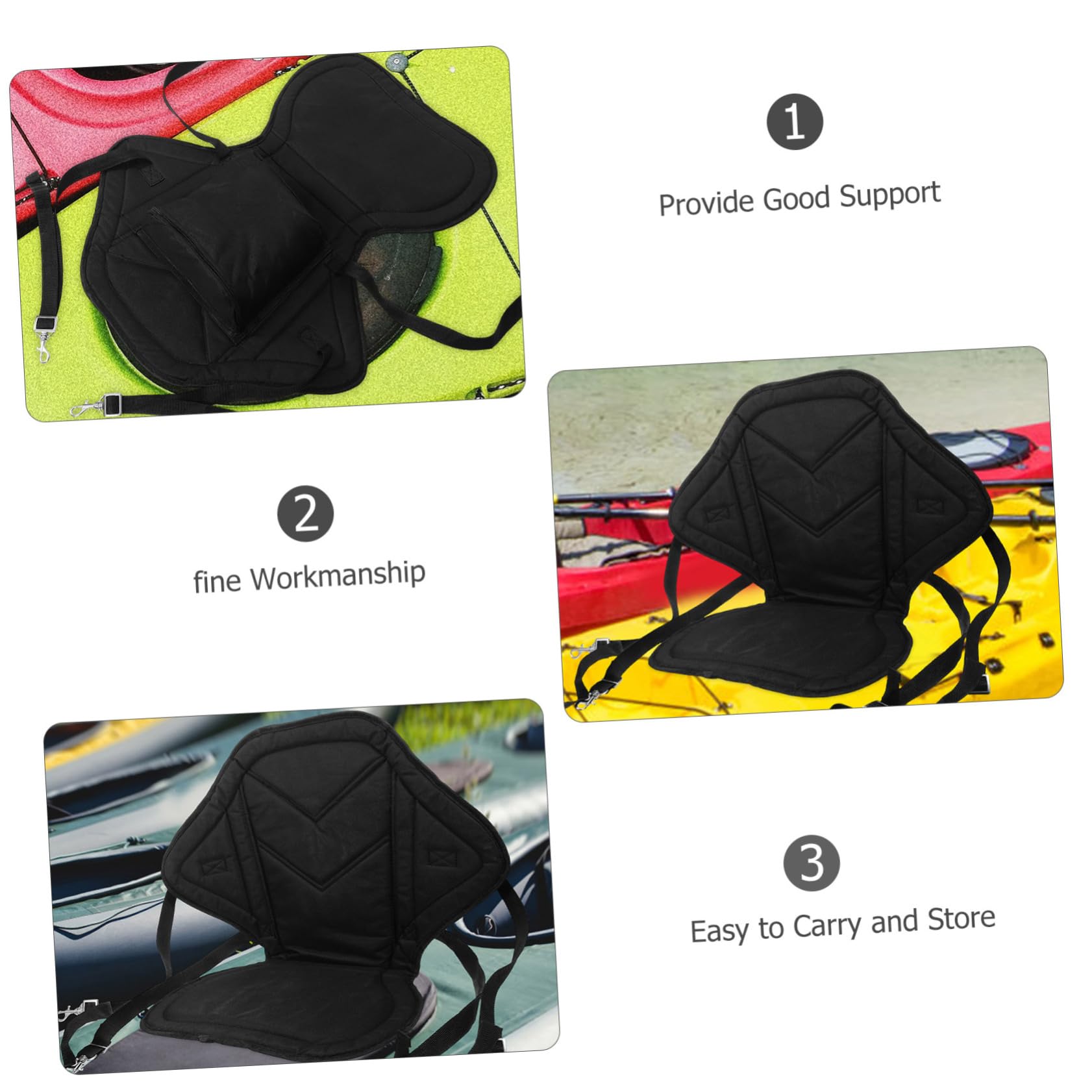 SUPVOX Asiento Hinchable para Kayak Diseño Ergonómico y Tela Oxford, Cojín de Respaldo Portátil Reutilizable para Actividades al Aire Libre