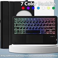 Vista 5 de Funda de teclado retroiluminada con panel táctil para tableta Google Pixel de 11 pulgadas 2023, teclado inalámbrico desmontable de 3 zonas con funda